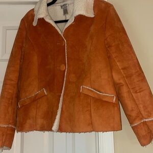 ⭐️SALE⭐️CHICOS FAUX SUEDE JACKET WITH SHERPA LINING SIZE 1